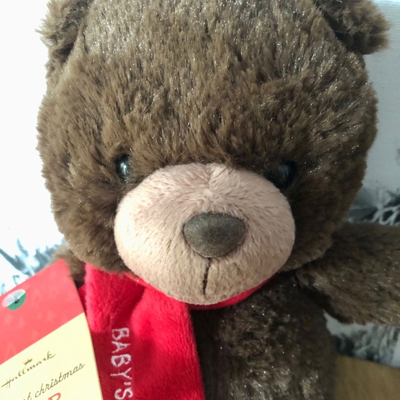 BABY’S 1st CHRISTMAS Teddy Bear Hallmark Plush Toy Stuffed Animal NWT - Picture 9 of 9